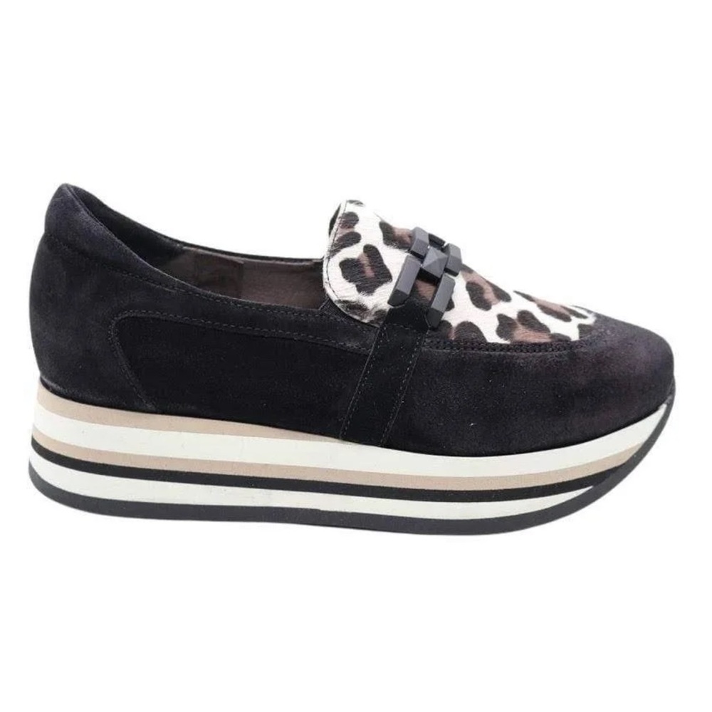 Softwave Black Leopard Platform Sneaker